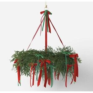 Hanging Ribbon Christmas Wreath - Threshold NEW 2025